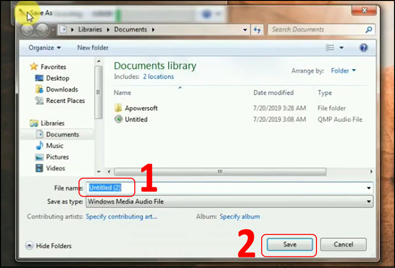 Lưu lại File Ghi âm trên Windows 7