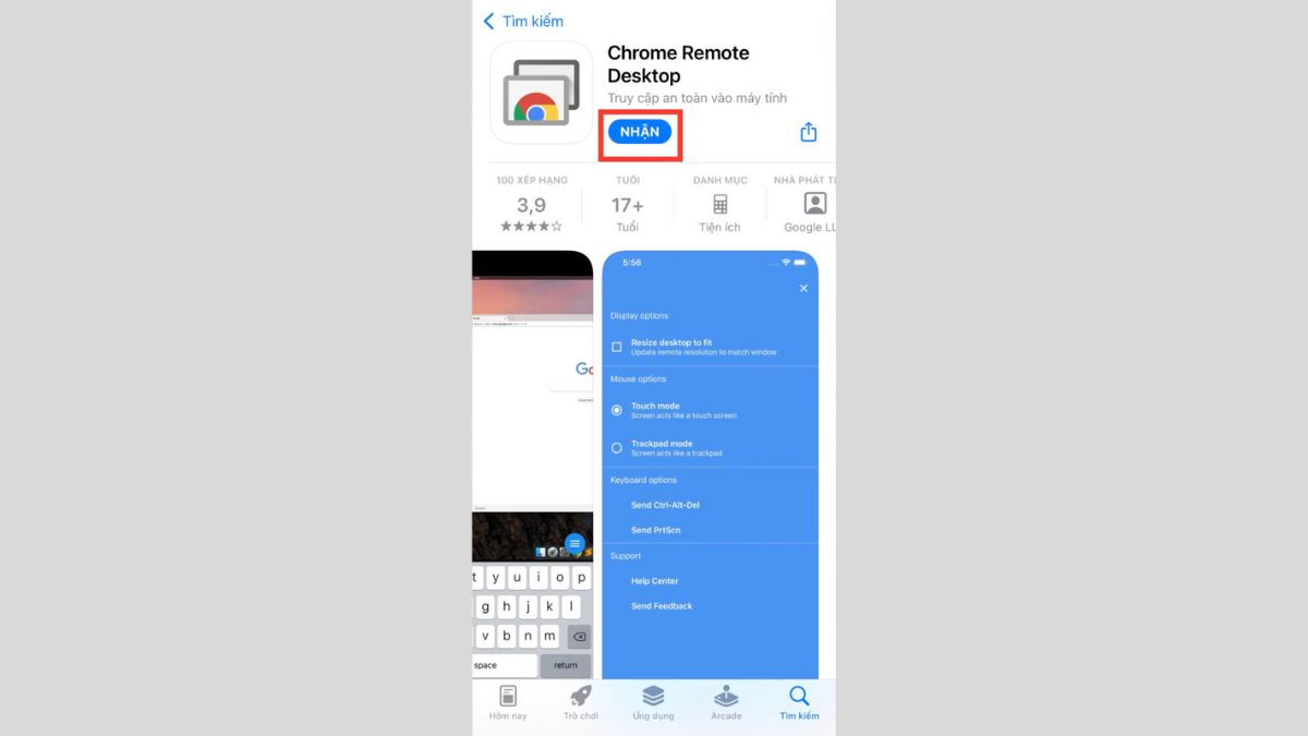 Chrome Remote Desktop tren App Store