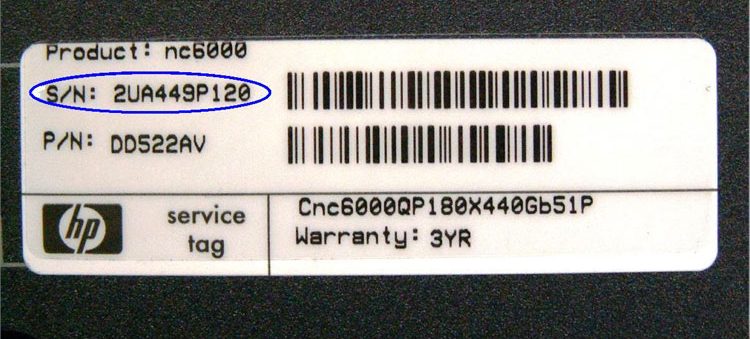 Kiểm tra số serial laptop trên tem máy