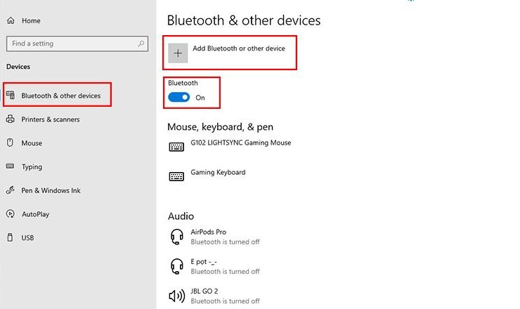 Thực hiện theo hướng dẫn để thêm thiết bị kết nối Bluetooth