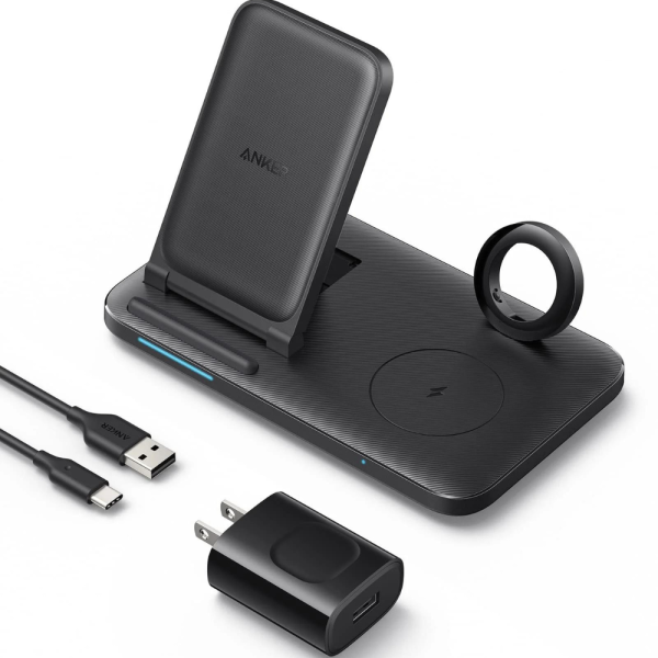 Đế sạc không dây Anker 3 trong 1 ( Anker Foldable 3-in-1 Wireless Charging Station with Adapter - Anker 335 Wireless Charger_2