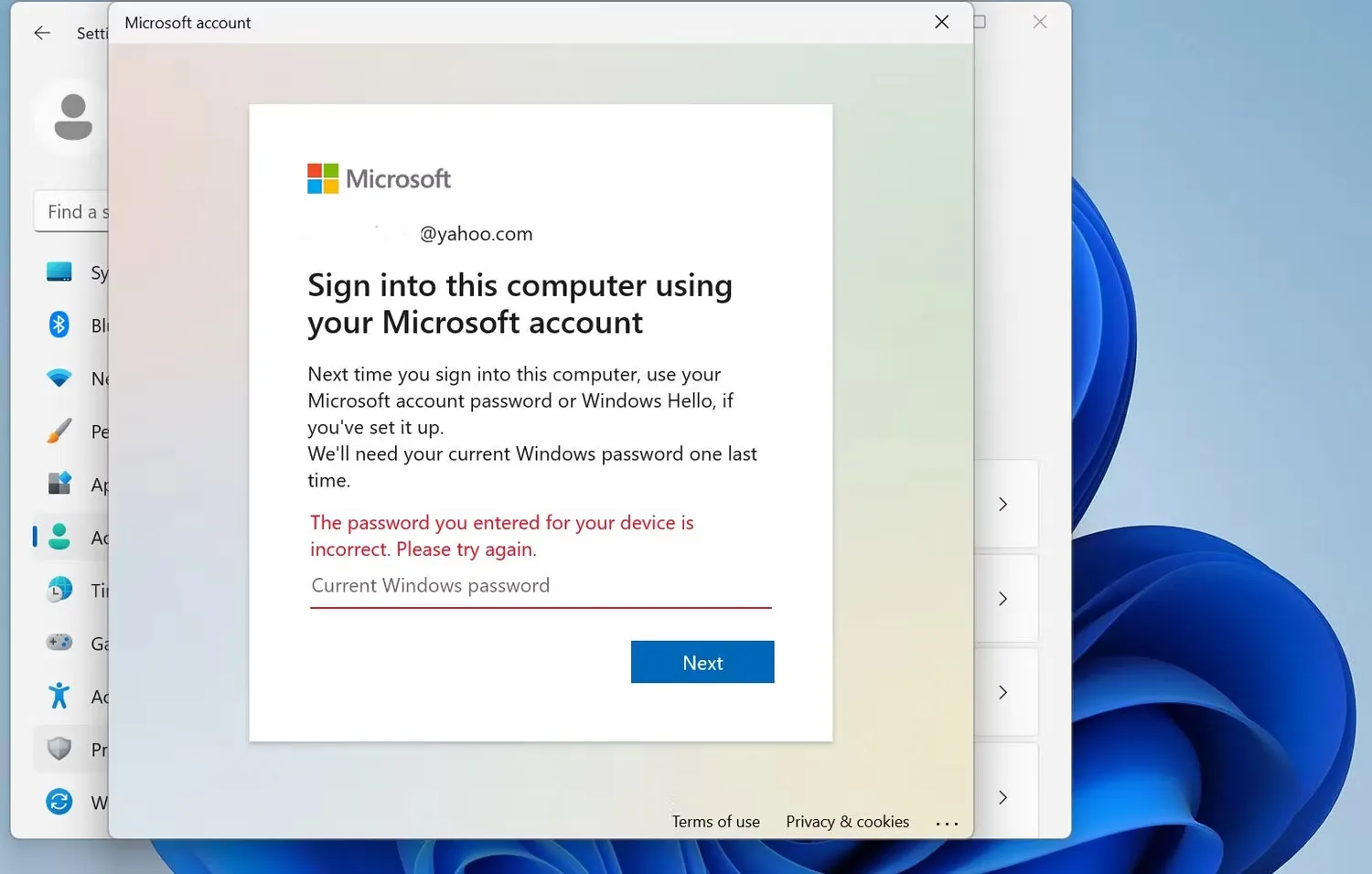 Hiểu rõ về lỗi "We'll Need Your Current Windows Password"