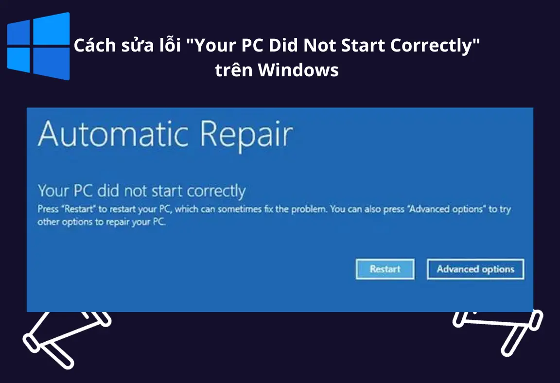 Cách sửa lỗi “Your PC Did Not Start Correctly” trên Windows