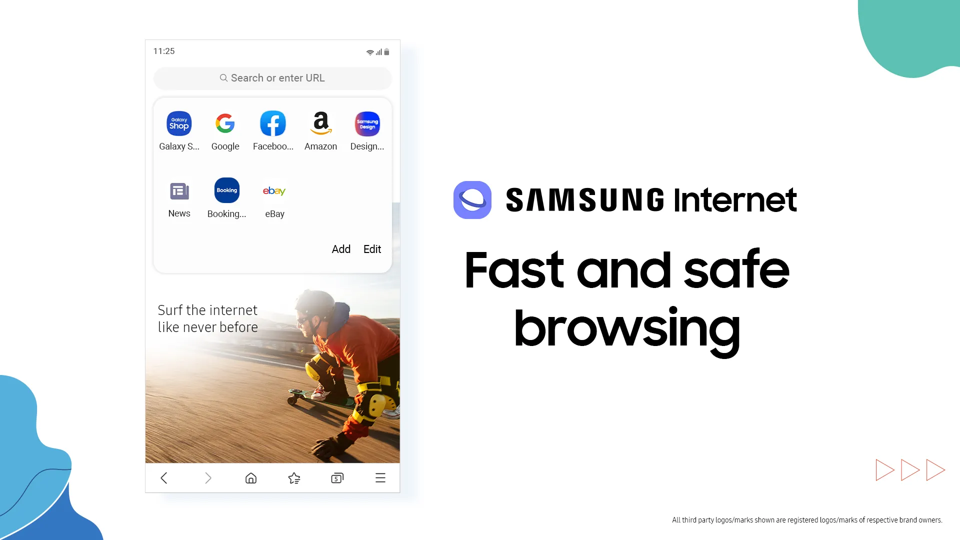 Giao diện sử dụng của Samsung Internet rất giống với giao diện trên điện thoại 